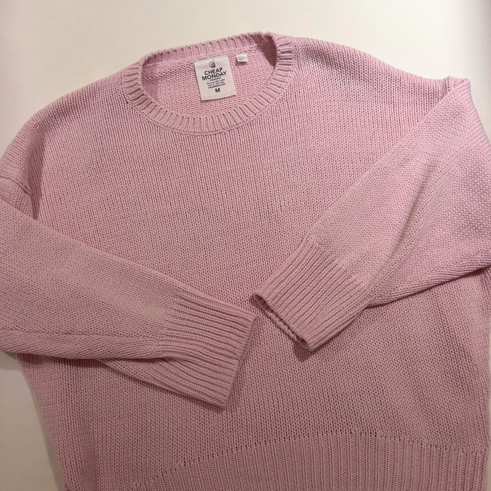 Cheap Monday Pink Knit Sweater‎ Crew Neck Long Sleeve Size M